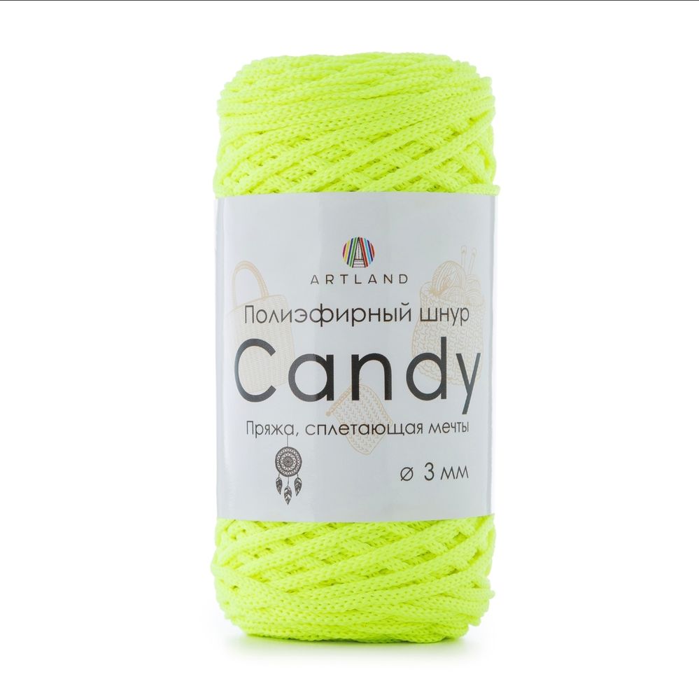 Полиэфирный шнур Candy 3 мм, 200 гр, 100м, нетрезвый лимон
