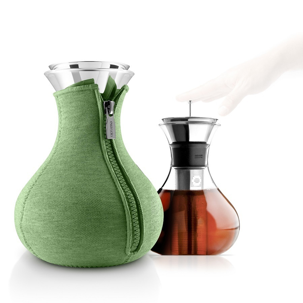 Чайник заварочный tea maker в неопреновом текстурном чехле, 1 л , светло-зелёный