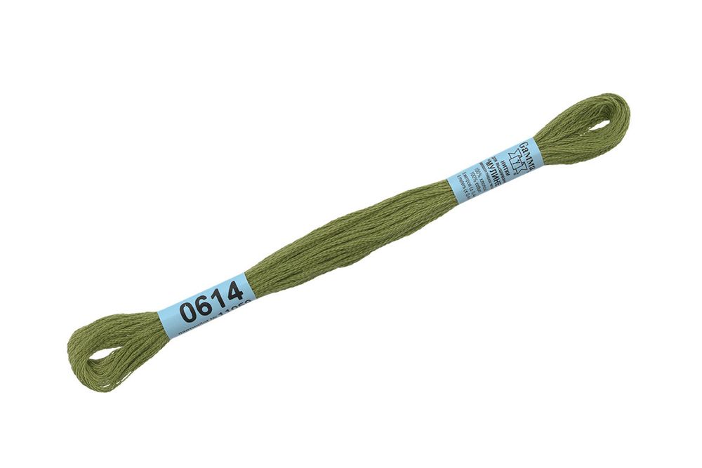Мулине Gamma 100% хлопок, цв.0614 оливковый, 24 мотка по 8 метров