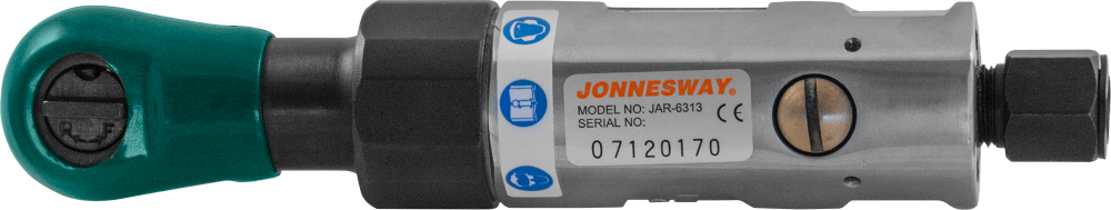 JAR-6313 Рукоятка трещоточная пневматическая укороченная 3/8"DR 230 об/мин., 34 Нм