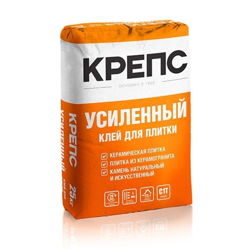 Клей для плитки (С1 T) Крепс Усиленный, 25кг