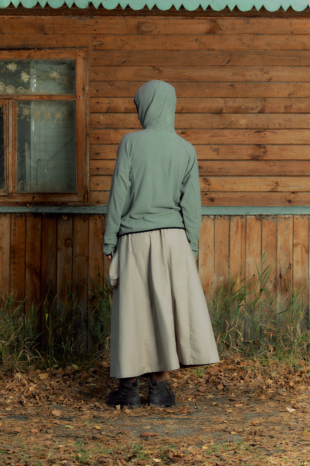 Худи Called a Garment Grid-Tex Hoodie "Olive Grey"