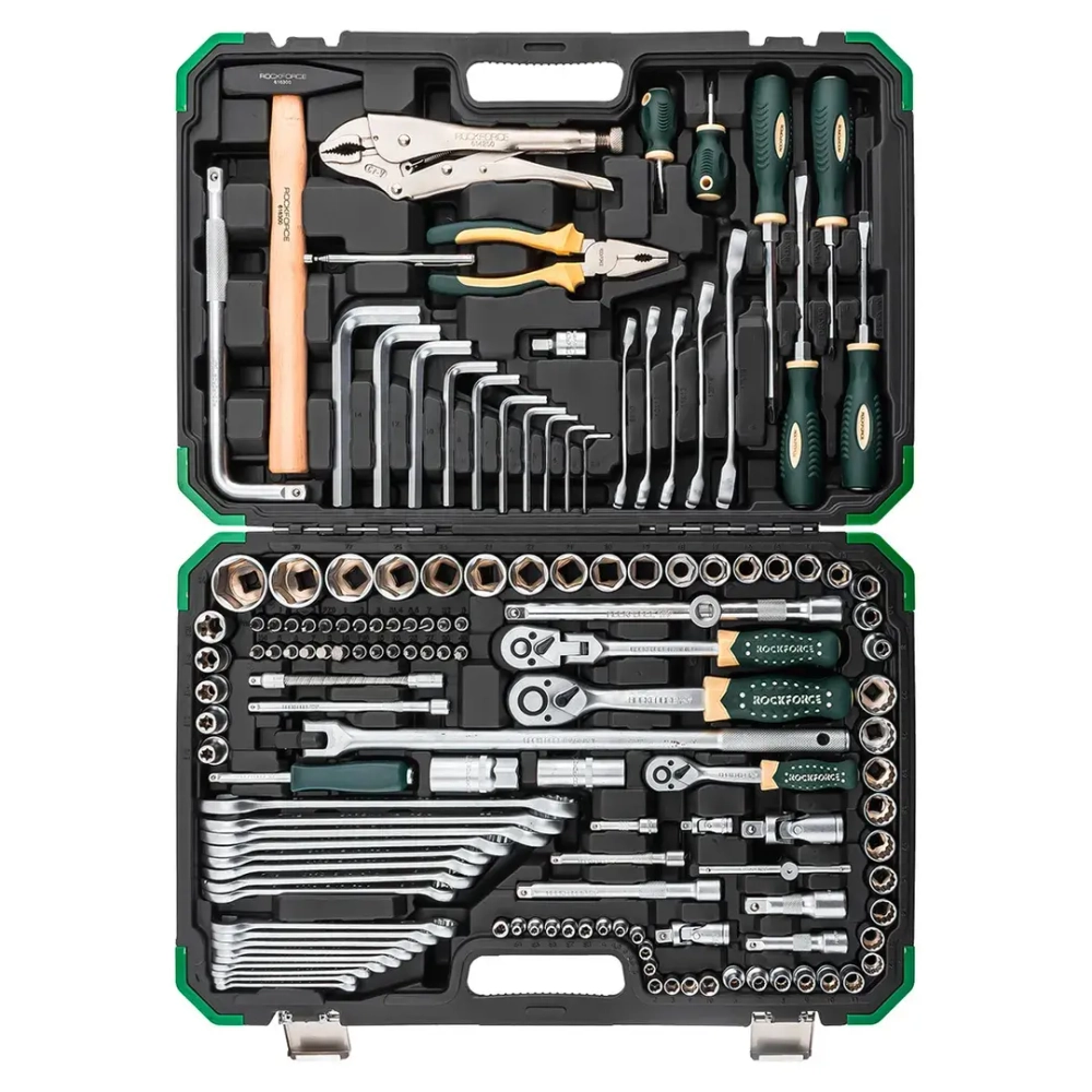 Набор инструментов 142+2пр. 1/4'', 3/8'', 1/2''(6гр.,12гр.) RockFORCE RF-41421+2