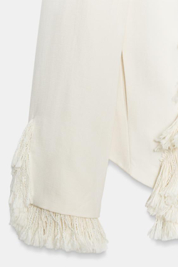 ZARA КУРТКА С БАХРОМОЙ И ЛЬНОМ — ZW COLLECTION, ЭКРЮ