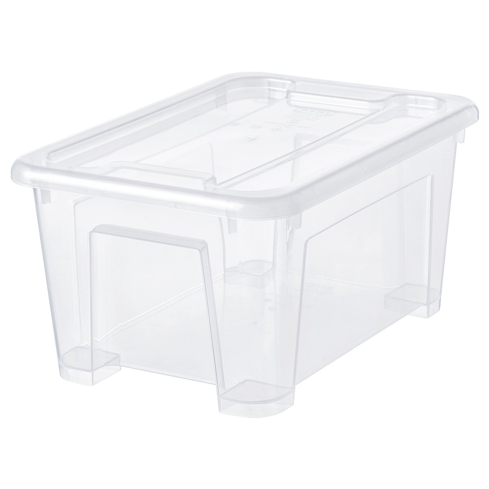 IKEA SAMLA  (ИКЕА САМЛА)  -  Контейнер с крышкой - прозрачный 28x20x14 см/5 л