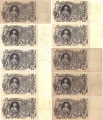 Набор из 10 кредитных билетов 100 рублей 1910 года. Управляющий Коншин. Набор разных кассиров.