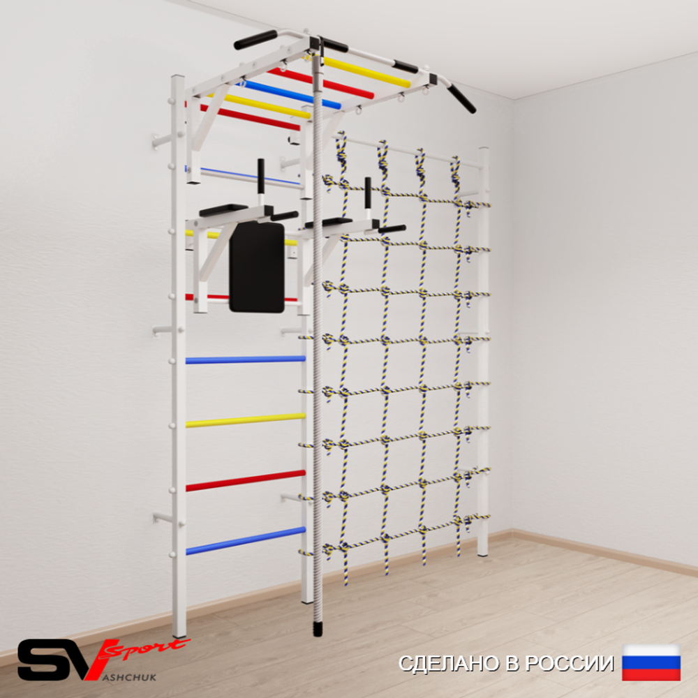 Шведская стенка Sv Sport 5400 (Турник рукоход/Брусья/Канат/Канатный лаз)