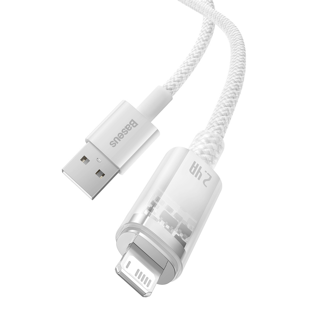 USB-A - Lightning Кабель Baseus Explorer STC Charging+Data 2.4A 2m - White