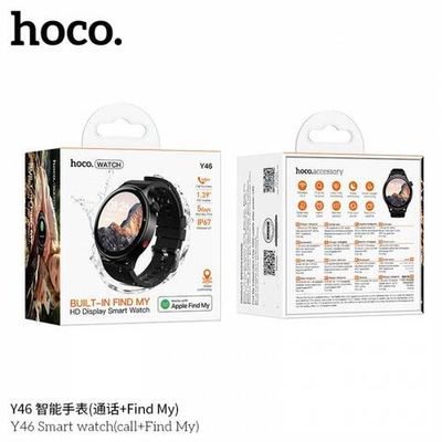 Cмарт часы HOCO Y46 с Bluetooth-звонками, Find My для iPhone, 1.39", IP67 (black)