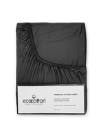 Сатиновая простынь на резинке EcoCotton 160х200 | темно-серый