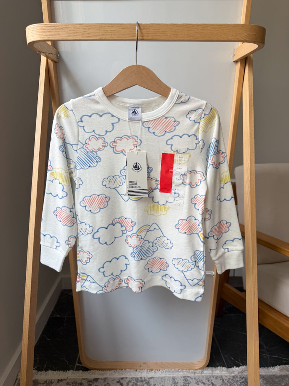 Новый хлопковый лонгслив Petit Bateau, 104