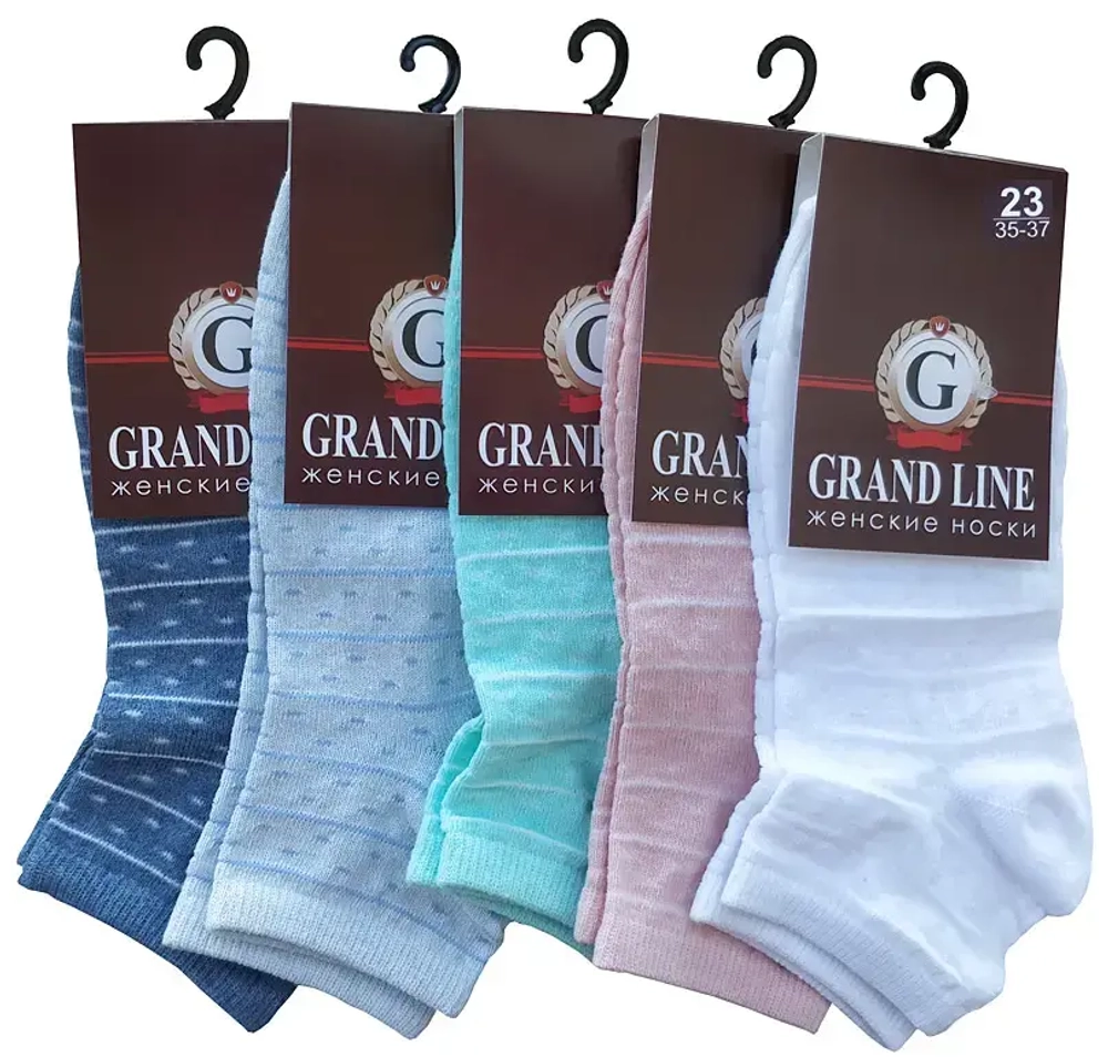 Носки женские GRAND LINE (ЖК-15, сетка/полоски/горох), р. 25 (new)