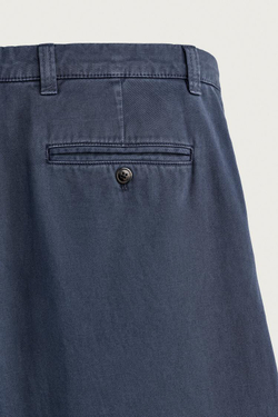 ZARA БРЮКИ ЧИНОС STRAIGHT FIT СО СКЛАДКАМИ, МОРСКОЙ СИНИЙ