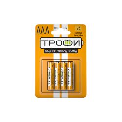 Батарейки Трофи R03-4BL SUPER HEAVY DUTY Zinc | Батарейки Солевые
