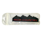Накладки/наклейки High Country объемные ("Горная страна" 12,5х3,5см). Черный матовый с красной надписью