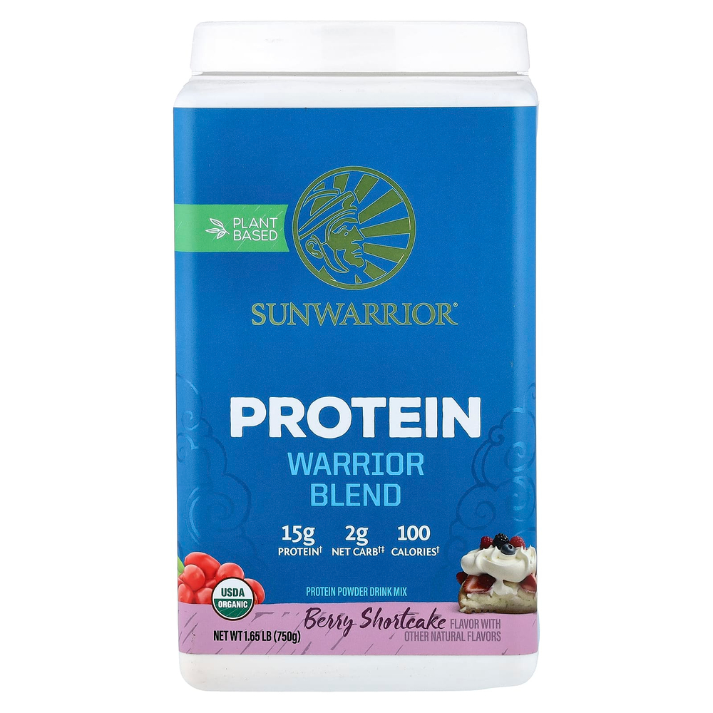 Sunwarrior, Warrior Blend Protein, протеиновая смесь, с ягодным вкусом, 750 г (1,65 фунта)