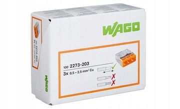 Клемма WAGO без пасты 2273-203 (в упак. 100шт)