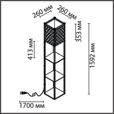 8091/1F COMFI LN26 459 дерево/белый, дерево/текстиль Торшер Е27 1*60W 220V PRACTIC