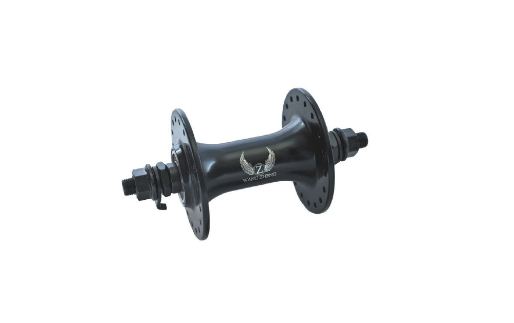 Втулка передняя WZ BMX алюминий под V-Brake гайки, 48H ось 3/8"х100x140мм, черная