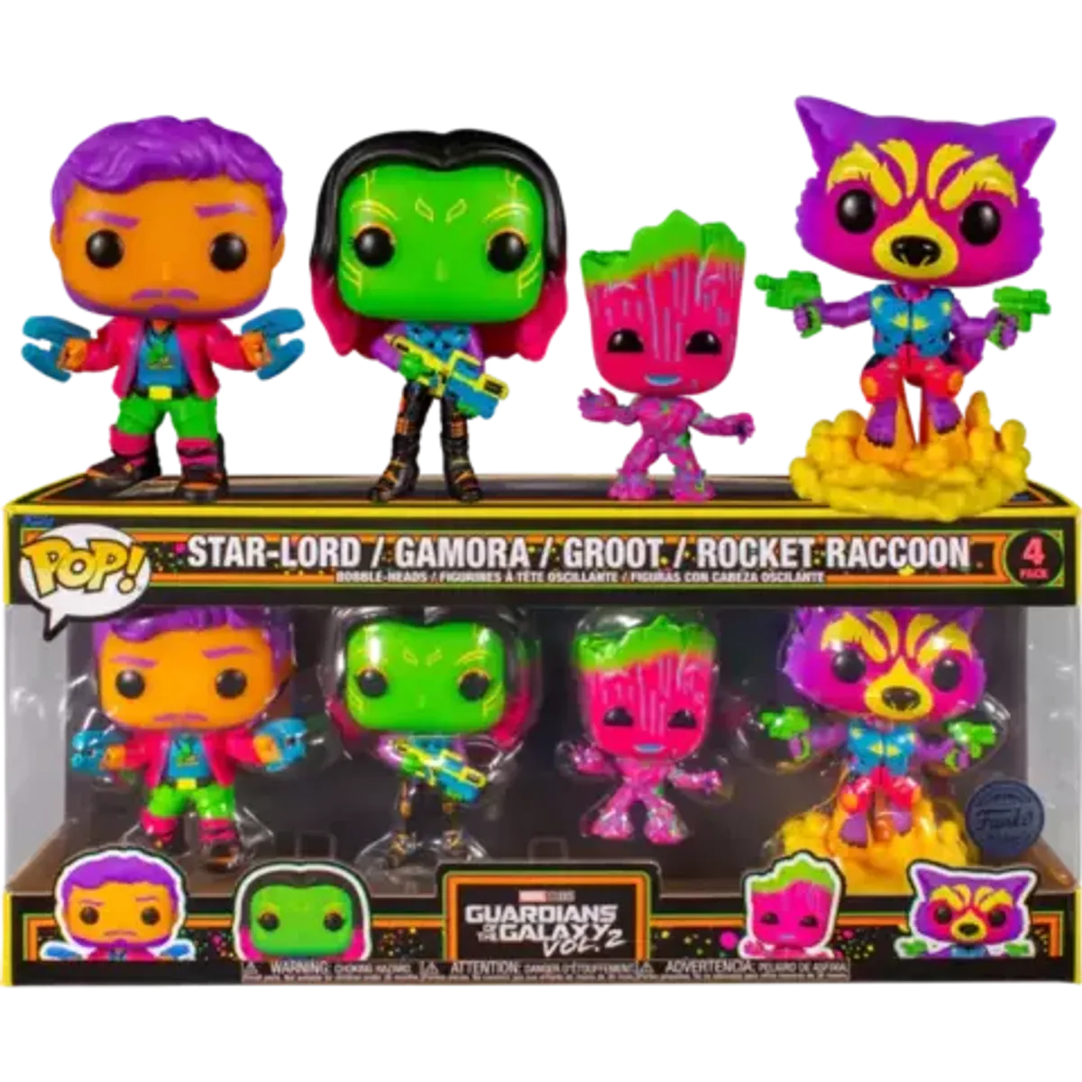 Набор фигурок  Funko POP! Guardians of the Galaxy Vol. 2 (Blacklight Exc) (4 PK)
