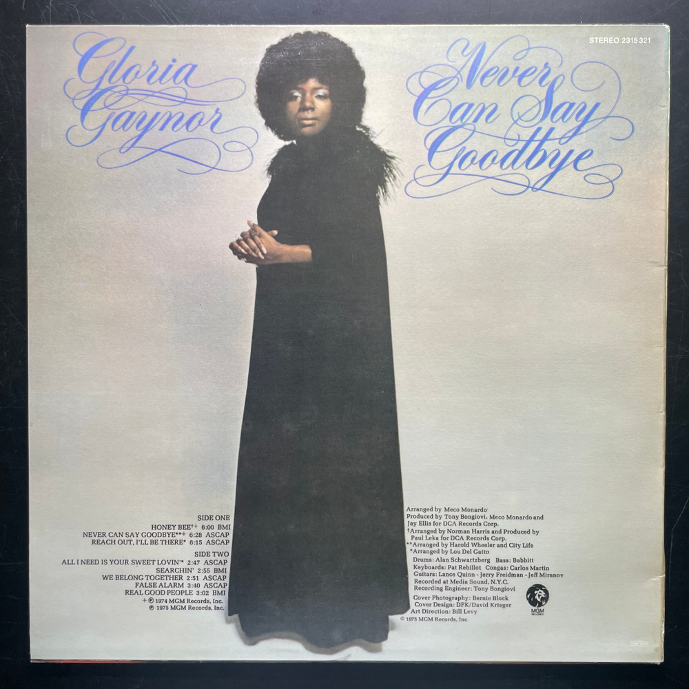 Gloria Gaynor ‎– Never Can Say Goodbye (Скандинавия 1975г.)