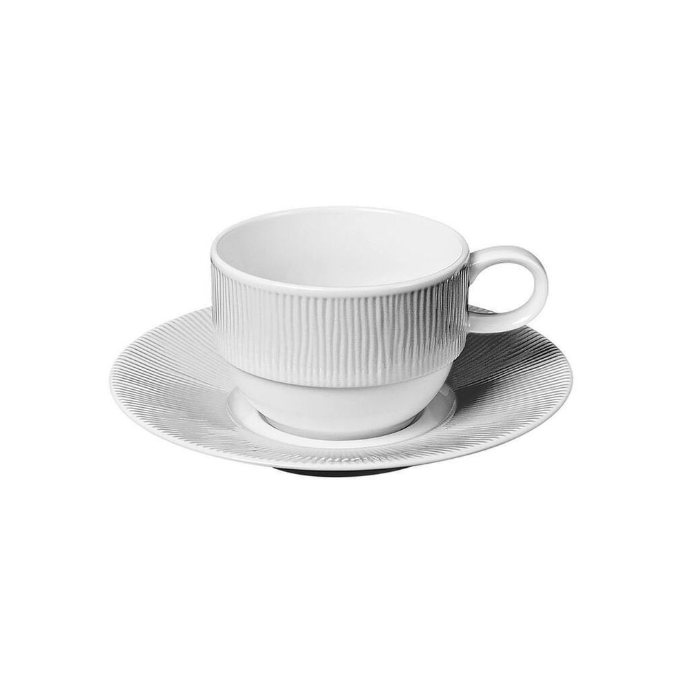 Чайная пара 210 мл белая d 8,5 см h6 см Neo Silk Stackable Noble [6]