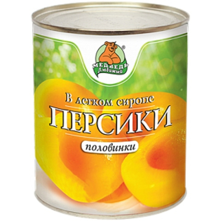 Компот 425 мл. Персик "Медведь любимый" ж/б, 1/24