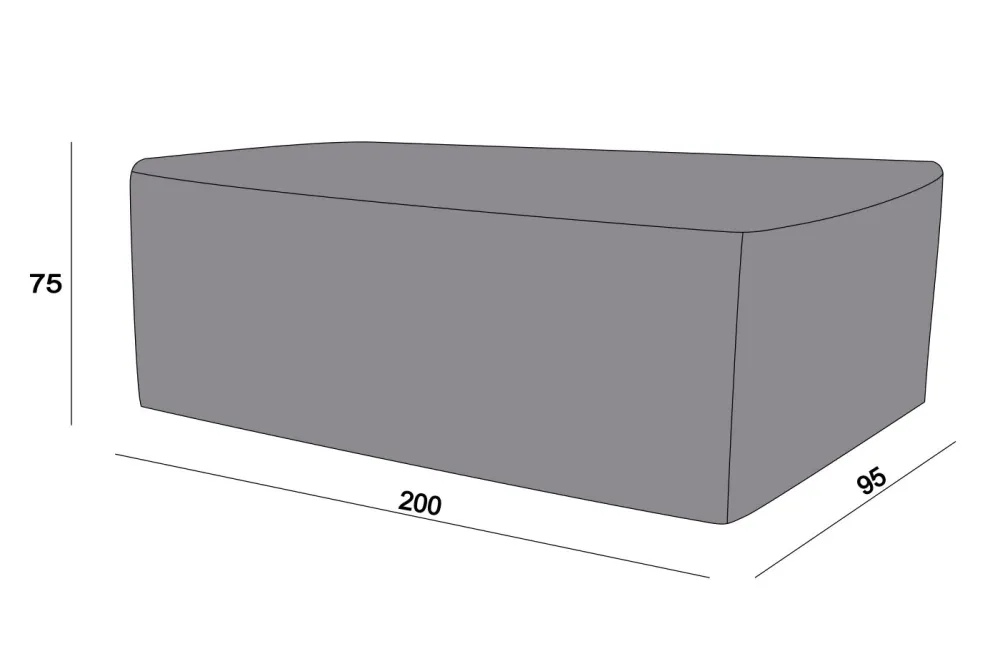 Защитный чехол на стол Латте 200×95×75 см, цвет серый
