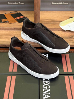 Кеды Zegna Triple Stitch с вставками кожи крокодила