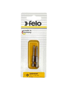 Бита крестовая PH 1X50, серия Industrial, 2 шт в блистере Felo 03201536