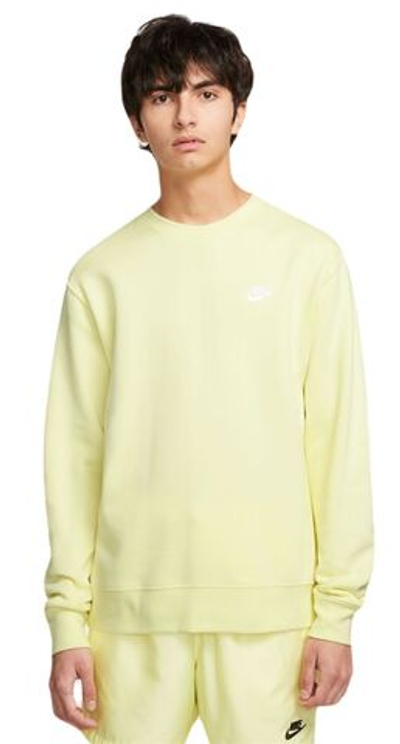 Мужская теннисная кофта Nike Swoosh Club Crew - luminous green/white