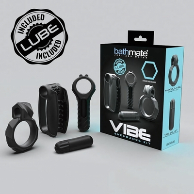 Набор Bathmate Vibe Endurance Kit: 2 эрекционных кольца, вибропуля, мастурбатор (Цвет: черный)
