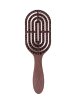 [Solomeya] Расческа массажная для волос с НАТУРАЛЬНОЙ ЩЕТИНОЙ КОРИЧНЕВАЯ Hair Brush With Natural Boar Bristle Brown, 1шт