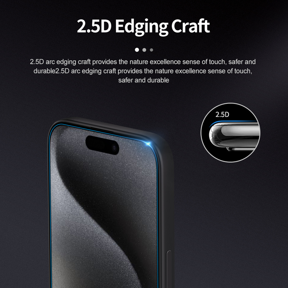 Защитное стекло с прозрачными рамками от Nillkin для iPhone 15 Pro Max, серия H+Pro Anti-Explosion Glass Screen Protector