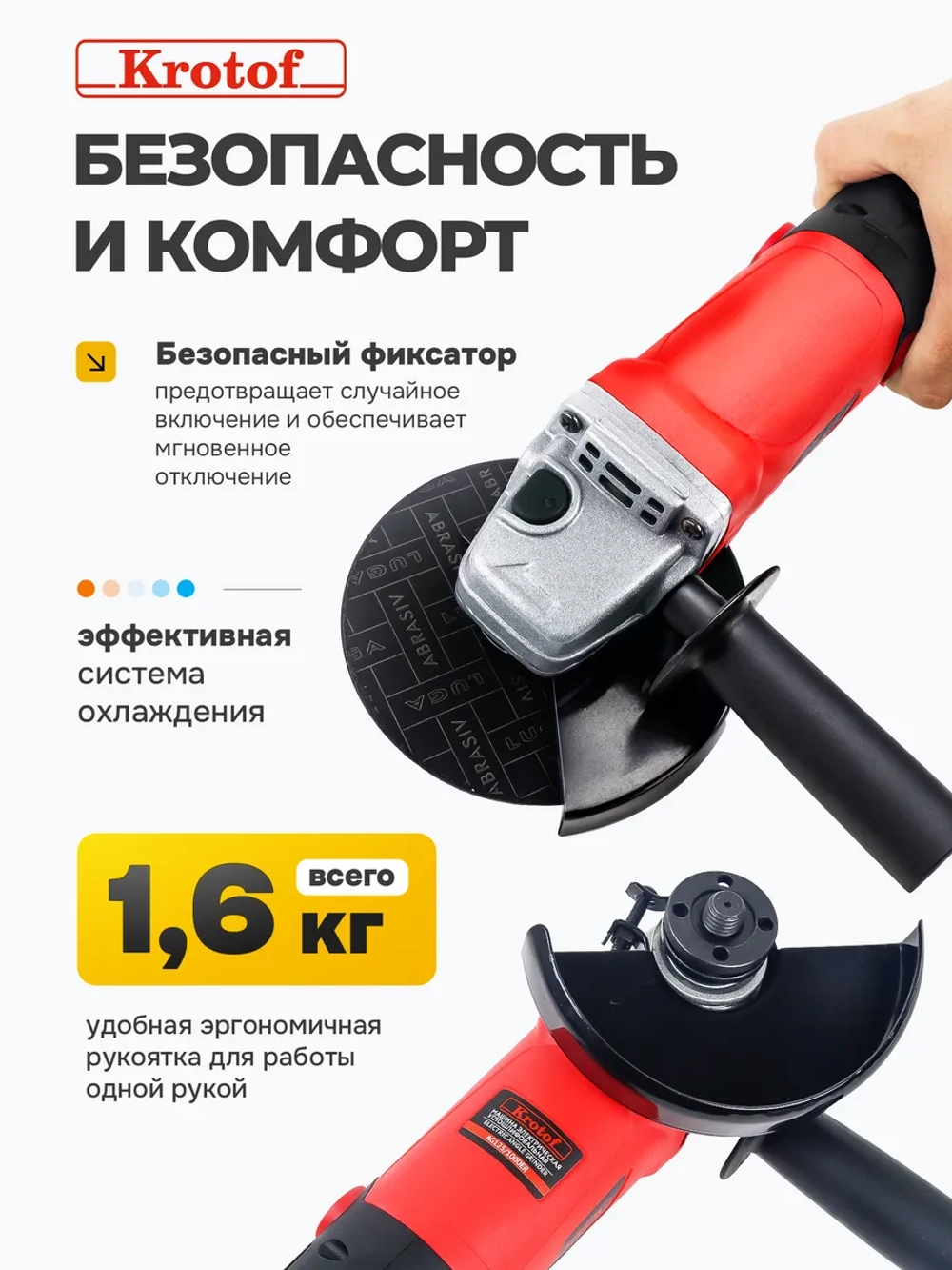 Болгарка 125 с регулировкой оборотов 1000Вт