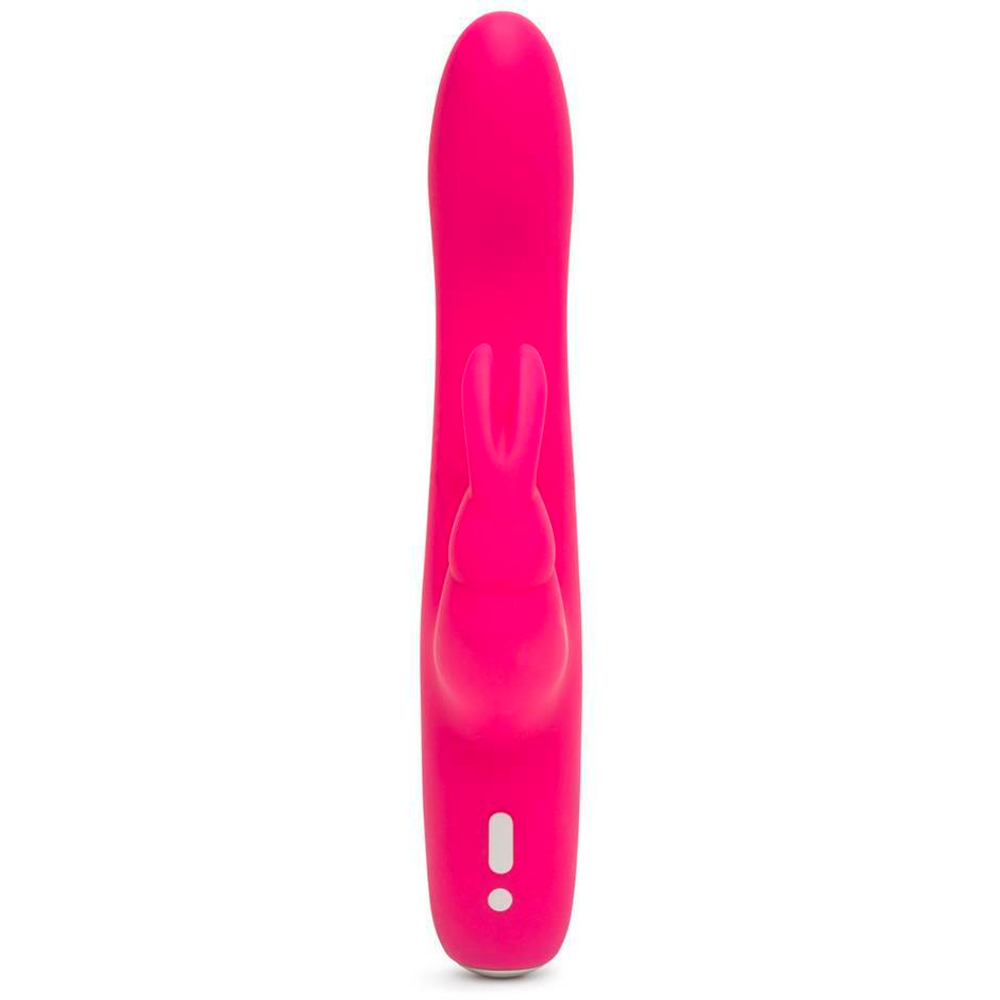 Розовый перезаряжаемый вибратор Rabbit Slimline Curve Rechargeable - 24 см.