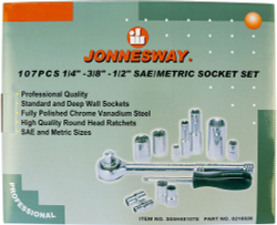 S05H48107S Набор инструмента универсальный 1/4", 3/8" и 1/2"DR, 107 предметов