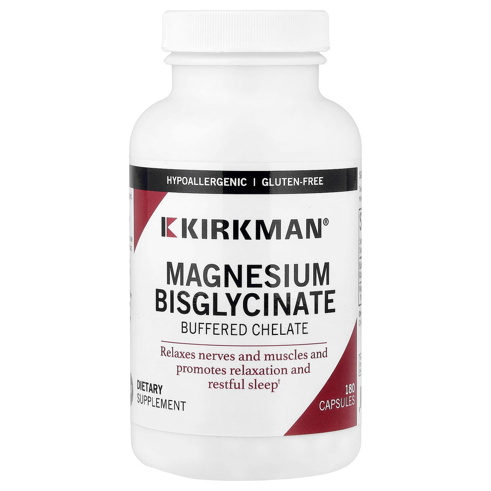 Kirkman Labs, бисглицинат магния, буферизованный хелатный, 180 капсул (50 мг в 1 капсуле)