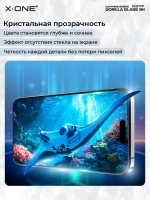 Сапфировое стекло iPhone 15 Plus X-ONE Sapphire 9H (upgrade) / фильтр динамика / установочный аппликатор