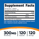 Nutricost, CDP Choline, цитиколин, 300 мг, 120 капсул