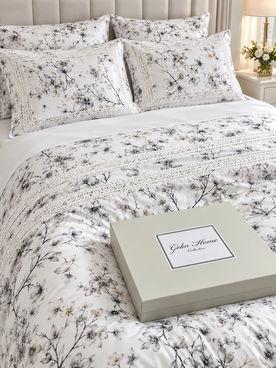 Gelin Home КПБ 6 пр. EBRU серый цвет пододеяльник 200*220, простынь 240*260, наволочки 50*70 2шт, декоративные наволочки 50*70 2шт GLNN546 — фото 6