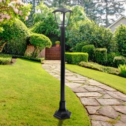 Садово-парковый светильник ЭРА «Валенсия 3» НТУ 07-60-004 черный 6-гранный напольный IP44 Е27 max 60Вт | Садово-парковые светильники
