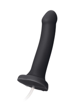 Черный фаллос с имитацией эякуляции Silicon Cum Dildo L - 19,6 см. (Цвет: черный)