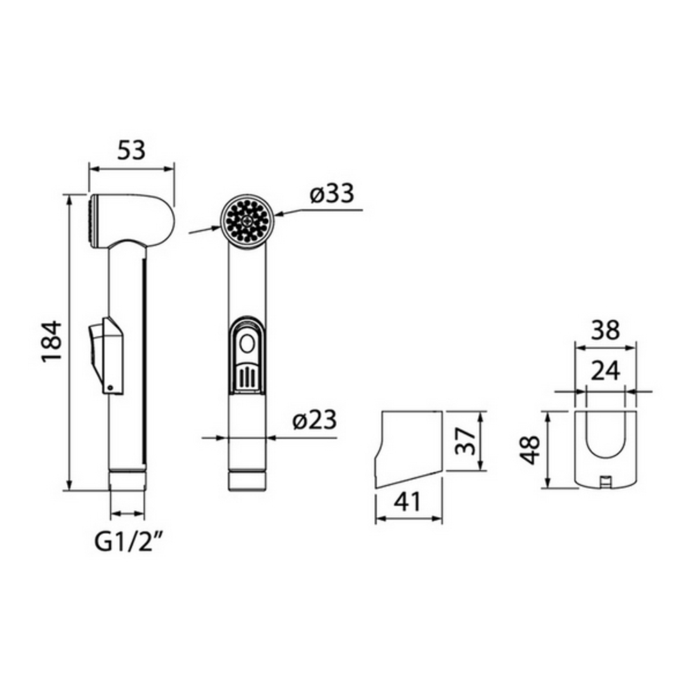 Лейка гигиеническая IDDIS 010SB0Gi20 D33, 1 режим, ХРОМ, коробка