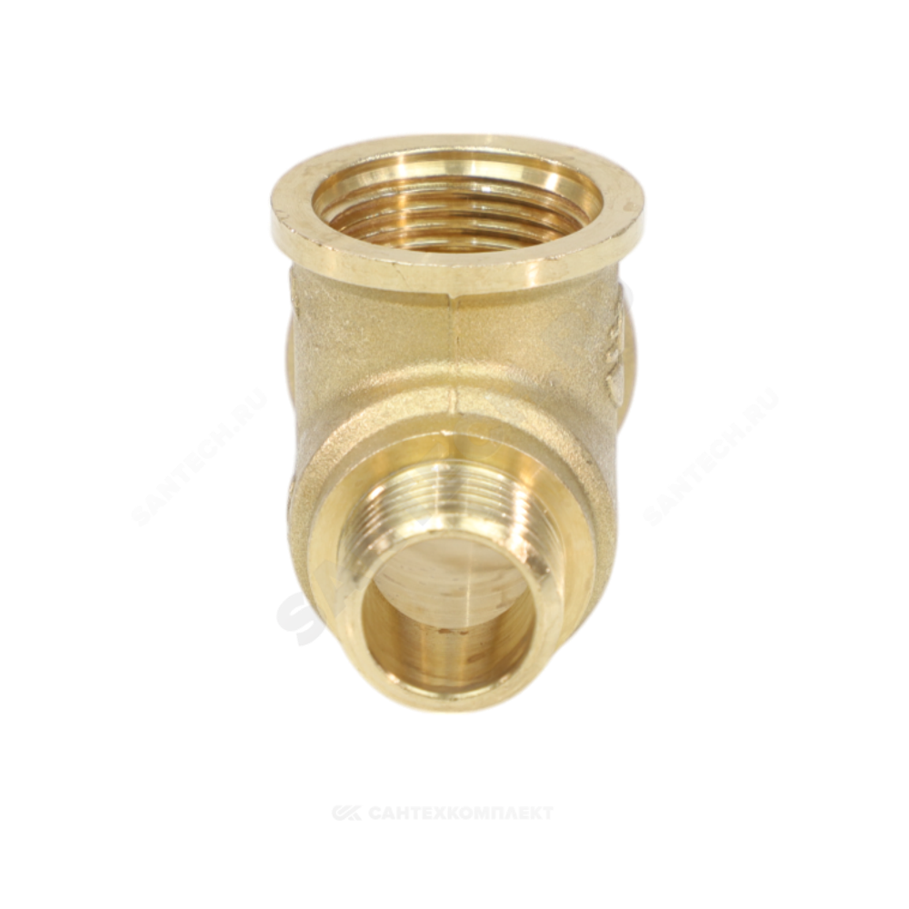 Тройник латунь переходной Ду 20х20х15 (3/4"х3/4"х1/2") ВР/ВР/НР VALFEX VF.134.L.034.034.012