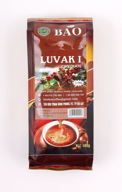 Вьетнамский молотый кофе BAO - Шоколадный Лювак Ай (Chocolate Luvak I) - 500г