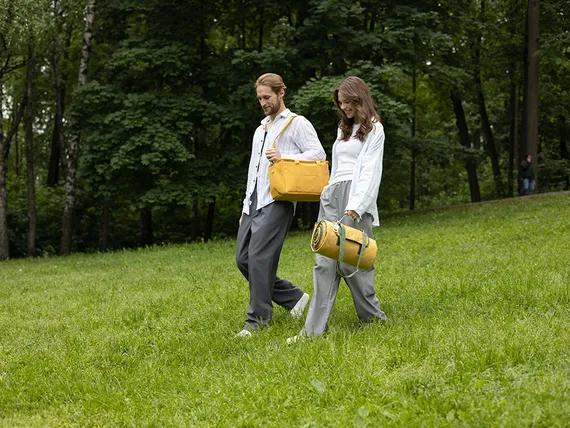 Плед для пикника и отдыха на пляже smart picnic, горчичный