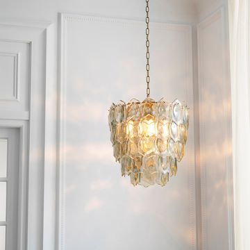 Eichholtz Chandelier Elias, Vintage Brass Finish / Clear Glass