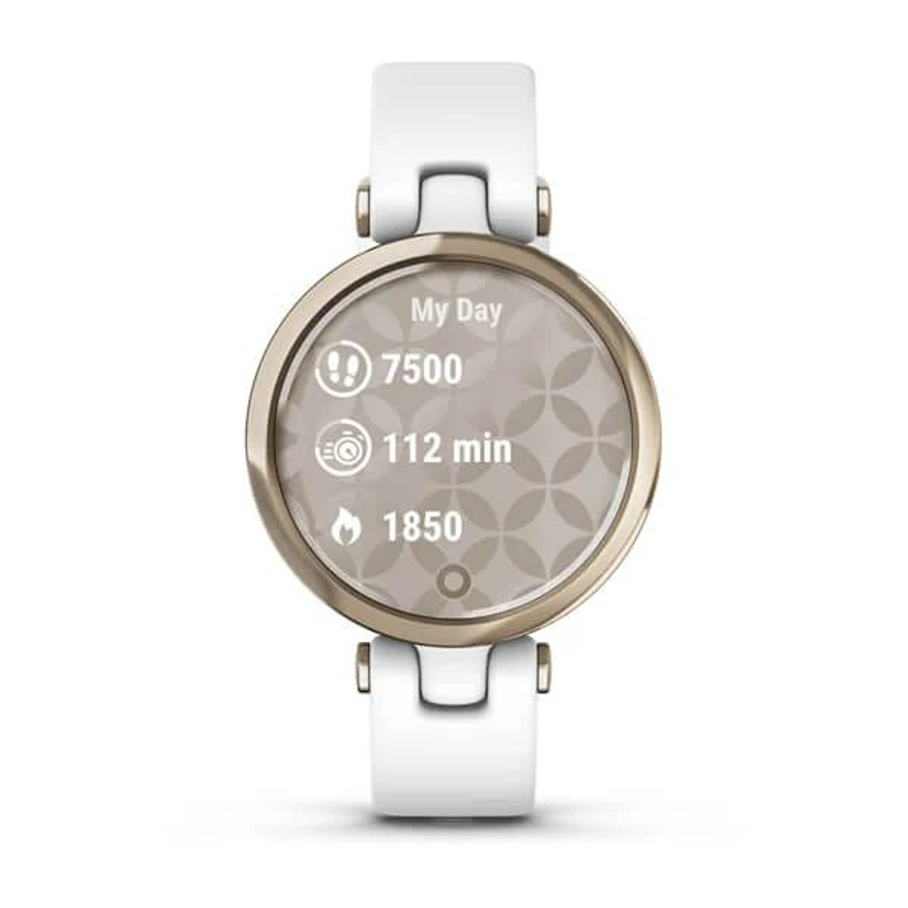 Умные часы Garmin Lily кремово-золотистый безель, белый корпус и силиконовый ремешок
