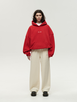 Drawstring Hoodie Red High